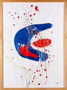 After Camile Souter (b.1929) - Framed Contemporary Gouache, Abstracted Form
