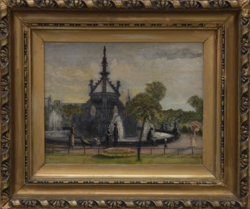 Framed Mid 19th Century Oil - A Day at the Park