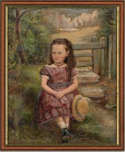 Framed 1875 Oil - Country Walk