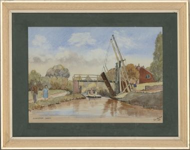 Rae Haslock - 1990 Watercolour, Llangollen Canal