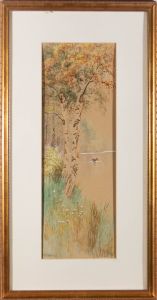 R. B. Wright A.R.C.A - Late 19th Century Watercolour, Ducks Alighting II