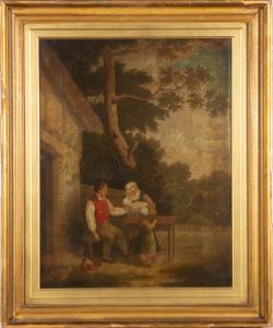 Manner of George Morland (1763-1804) - Framed Mid 19th Century Oil, The Farmer's Family