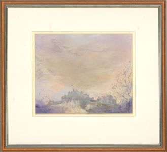 Wendy Randall - Impressionist 1993 Pastel, Edinburgh Castle, Winter