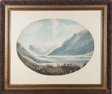 Early 19th Century Watercolour - Mountain Lake Scene