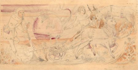 Mid 19th Century Graphite Drawing - David of Vain the Third