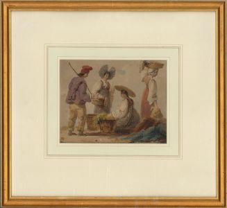 Early 20th Century Watercolour - Traditional Street Vendors
