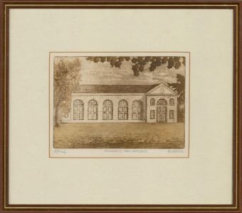B. Blake - Framed 20th Century Etching, Orangery, Kew Gardens