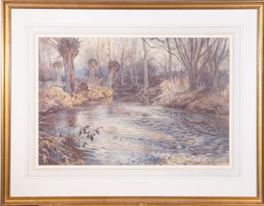 Attrib. William Edward Wigley (1880-1943) - Watercolour, The Pollard Willows