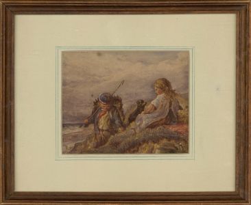 Framed Mid 19th Century Watercolour - Not the Day for a Picnic