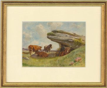Edwin Cooper - Early 20th Century Watercolour, Cattle and Horse