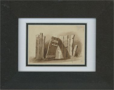 School of Peter De Wint - Mid 19th Century Watercolour, Broken Gate Study