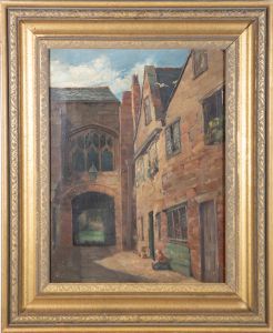 Framed Late 19th Century Oil - Victorian Street