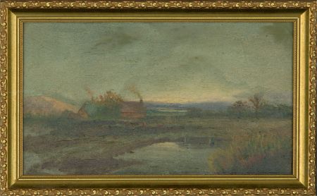 Margaret Jones - 1900 Oil, Distant Cottage