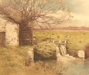 Elizabeth Armsden - 1934 Etching, Farm View