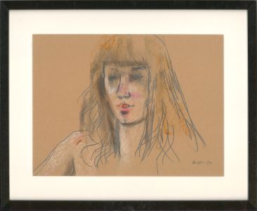 Peter Collins ARCA - 1979 Graphite Drawing, Eyes Closed