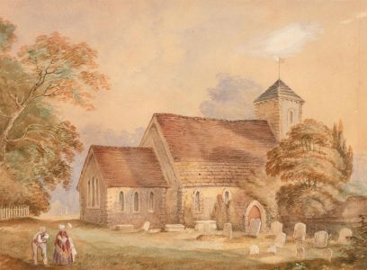 Mid 19th Century Watercolour - The Village Church
