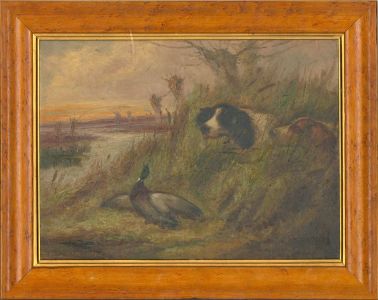 Robert Cleminson (fl.1864-1903) - Late 19th Century Oil, Spaniels & Mallard