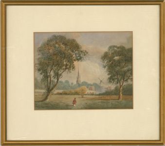 F. Whitaker - Late 19th Century Watercolour, A Stroll to Church
