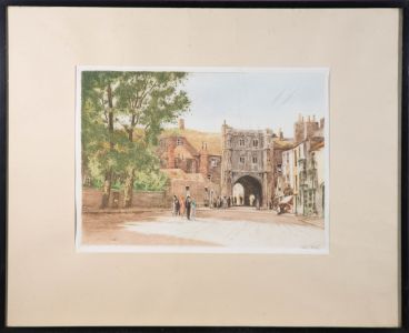 William Tatton Winter RBA (1855-1928) - 1928 Etching, Christchurch Gate