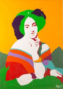After Jean Auguste Dominique Ingres - Contemporary Acrylic, Betty de Rothschild