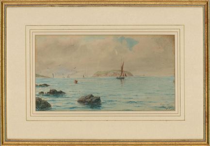 J.W. Eyton - 1884 Watercolour, Puffin Island