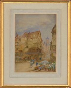 Early 20th Century Watercolour - Flower Seller