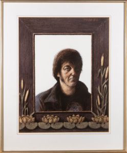 David Oxtoby (b.1938) - Signed & Framed Contemporary Mixed Media, Self Portrait