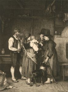 Franz Defregger (1835-1921) - 1875 Engraving, The Visit