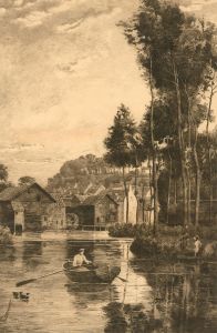 Theodore I. Dalgleish (1855-1941) - Late 19th Century Etching, A Leisurely Row