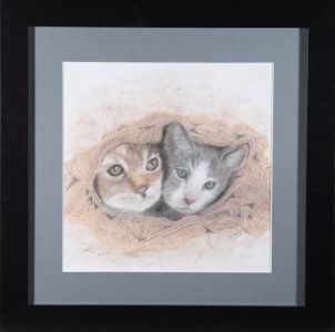 Patti Harford - Contemporary Pastel, Kittens In The Knitting