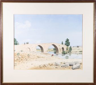 1988 Watercolour - Washer Woman Under The Bridge