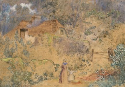 Robert Tucker (1807-1891)- Mid 19th Century Watercolour, Cottage in the Woods