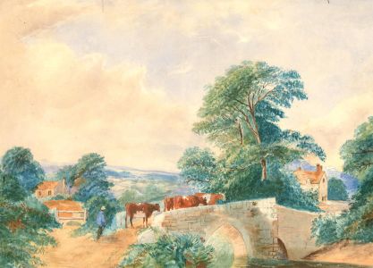 Late 19th Century Watercolour - Across the Bridge