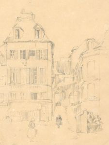 W.D. Mackenzie - Graphite Drawing, Rue de Boston Boulogne Sur Mer