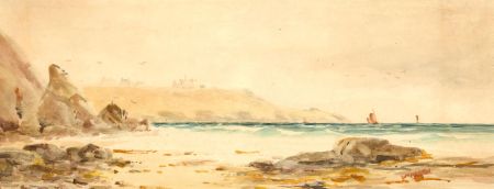 Mid 19th Century Watercolour - Coastal View