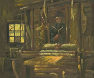 Contemporary Oil - Rural Interior Scene