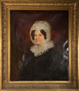 Large Fine Mid 19th Century Oil - Woman in a Lace Bonnet