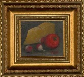George Lesley Reekie (1911-1969) - Contemporary Oil, Radishes And Cheese