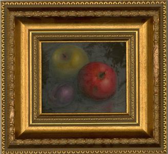George Reekie (1911-1969) - Mid 20th Century Oil, Apples and Plum