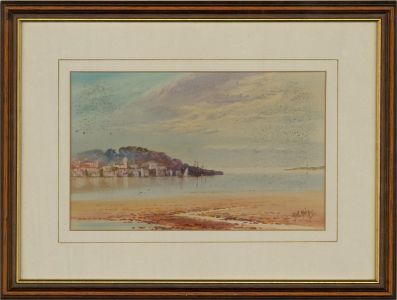 Herbert William Hicks (1880-1944) - Watercolour, Still Harbour