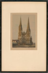 Victor Valery (act. 1889-1910) - Late 19th Century Etching, Chartres Cathedral