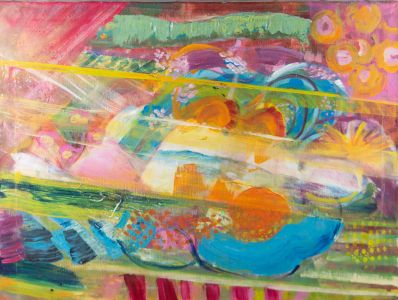 Susan Paine - 20th Century Oil, Basket of Fruit with Fish