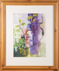Pam Tippet - Contemporary Gouache, White Lilac