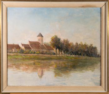 Late 19th Century Oil - Riverside Church