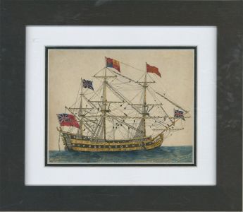 S.J. Sadler - Early 19th Century Watercolour, HMS Invincible