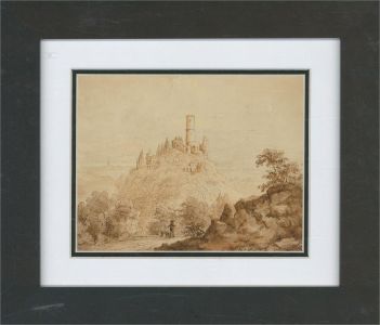 Attrib. Henry Gastineau (1791-1876) - Watercolour, Figure and Dog