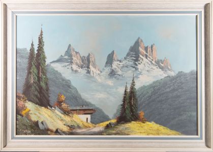 Contemporary Oil - Crisp Morning Mountain Tops