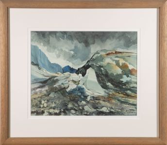 Roy Clements - 1986 Watercolour, Quarry in Wales