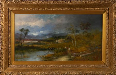 J. Wallace - Signed & Framed Early 20th Century Oil, Windy Highlands