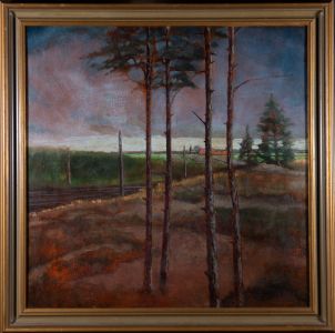 Emil Cardinaux (1877-1936) - Fine Framed 1931 Oil, The Train Tracks